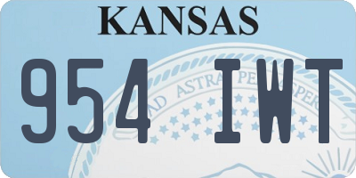 KS license plate 954IWT