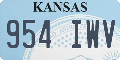 KS license plate 954IWV