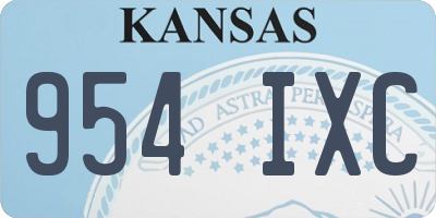 KS license plate 954IXC