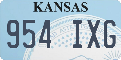 KS license plate 954IXG