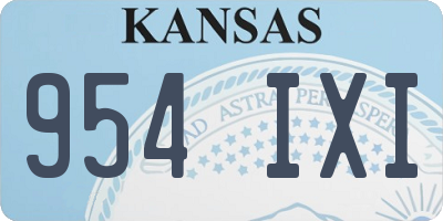 KS license plate 954IXI