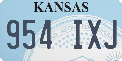 KS license plate 954IXJ