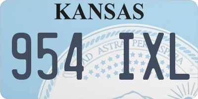 KS license plate 954IXL
