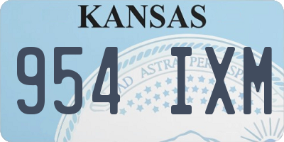 KS license plate 954IXM