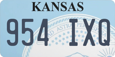 KS license plate 954IXQ