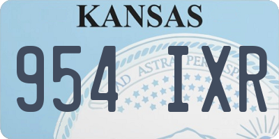 KS license plate 954IXR