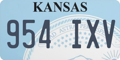 KS license plate 954IXV
