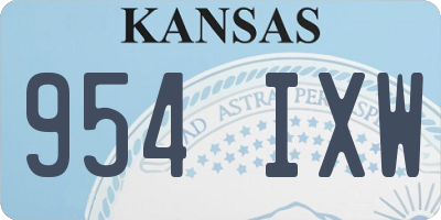KS license plate 954IXW
