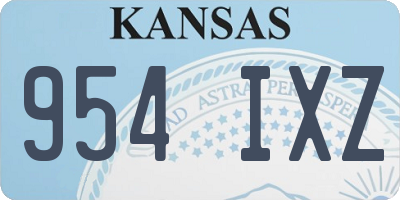 KS license plate 954IXZ