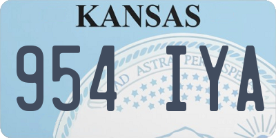 KS license plate 954IYA