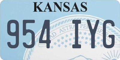 KS license plate 954IYG