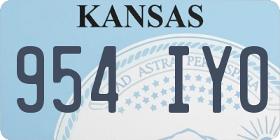 KS license plate 954IYO
