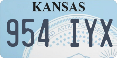 KS license plate 954IYX