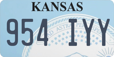 KS license plate 954IYY