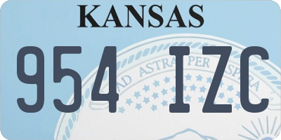 KS license plate 954IZC
