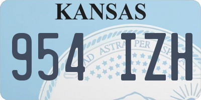 KS license plate 954IZH