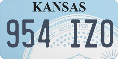 KS license plate 954IZO