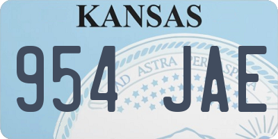 KS license plate 954JAE