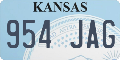 KS license plate 954JAG