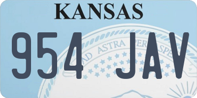 KS license plate 954JAV