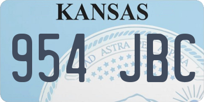 KS license plate 954JBC