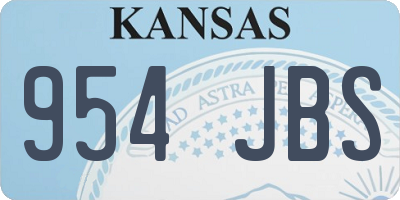 KS license plate 954JBS