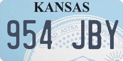 KS license plate 954JBY