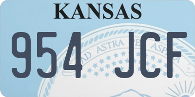 KS license plate 954JCF