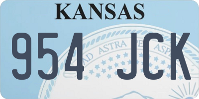 KS license plate 954JCK
