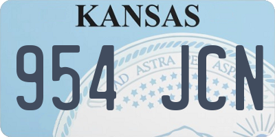 KS license plate 954JCN