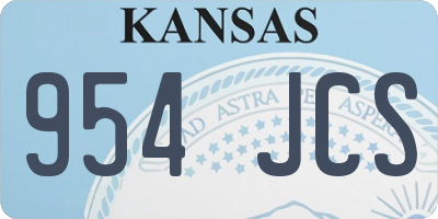 KS license plate 954JCS