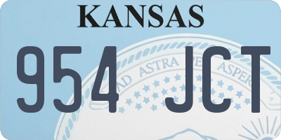 KS license plate 954JCT