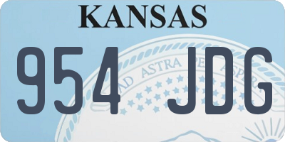 KS license plate 954JDG