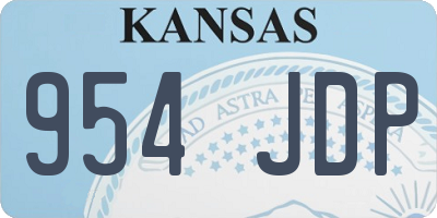 KS license plate 954JDP