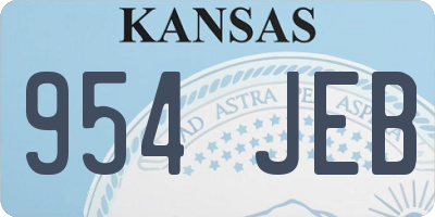 KS license plate 954JEB