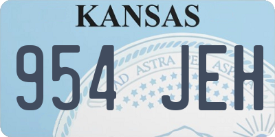 KS license plate 954JEH