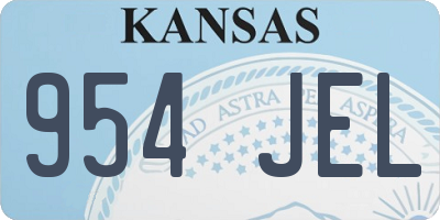 KS license plate 954JEL