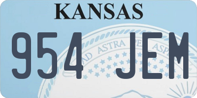 KS license plate 954JEM