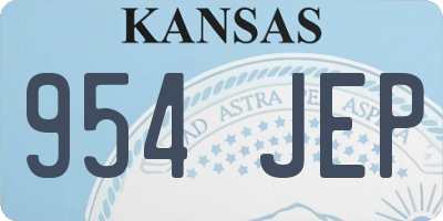 KS license plate 954JEP