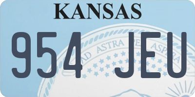 KS license plate 954JEU