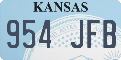 KS license plate 954JFB