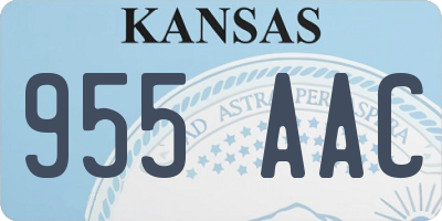 KS license plate 955AAC