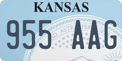 KS license plate 955AAG