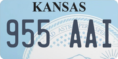 KS license plate 955AAI