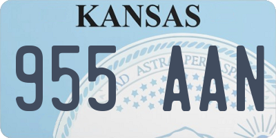 KS license plate 955AAN