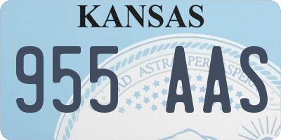 KS license plate 955AAS
