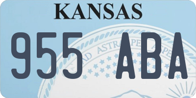 KS license plate 955ABA
