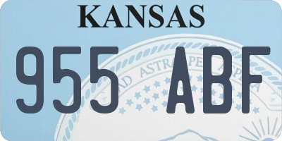 KS license plate 955ABF