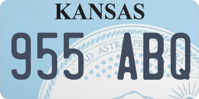 KS license plate 955ABQ