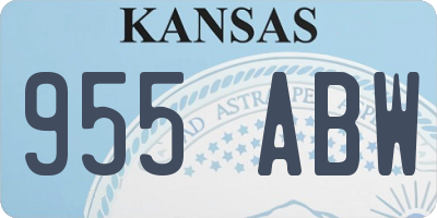 KS license plate 955ABW